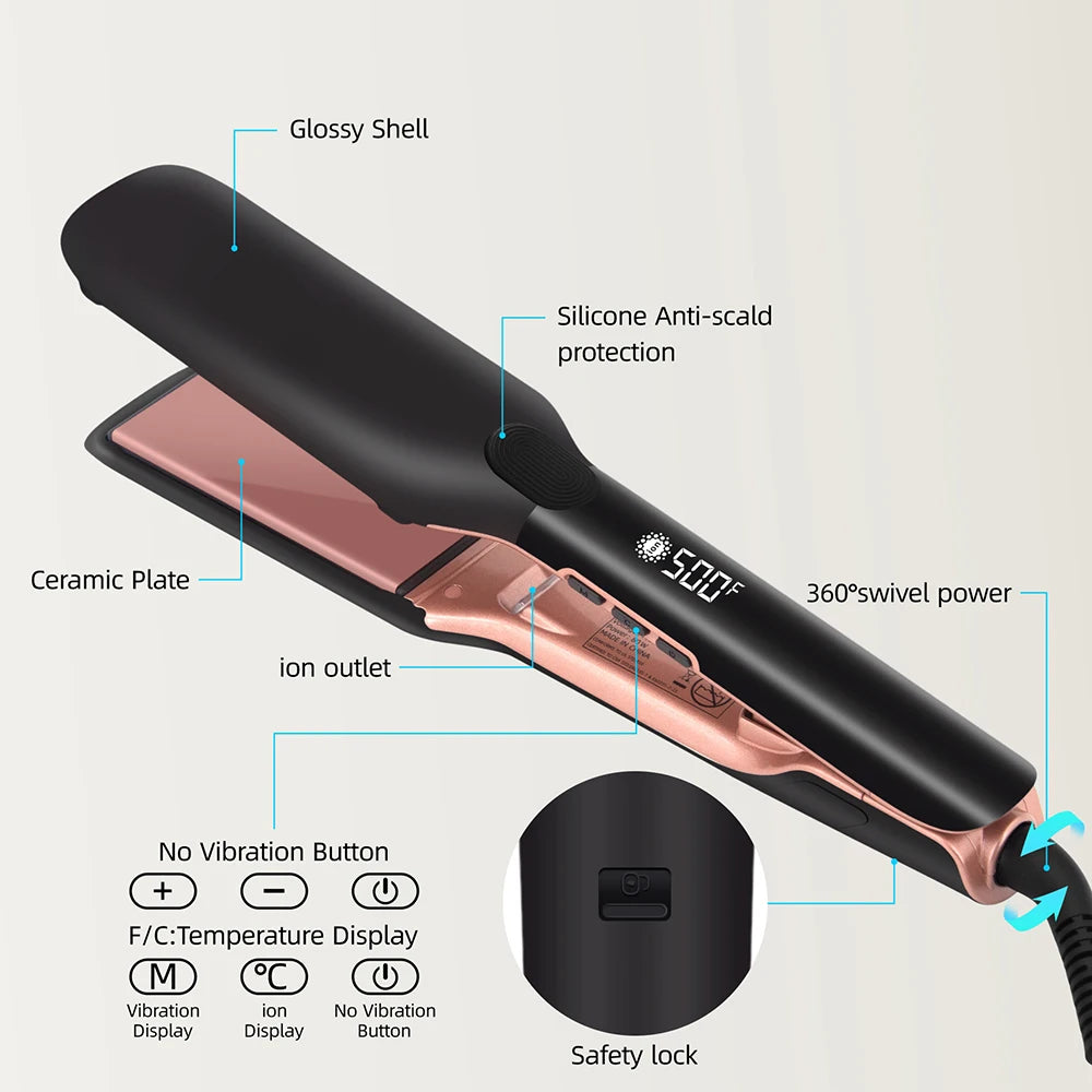 Plancha de Cabello de 500°F con Tecnología Plasma