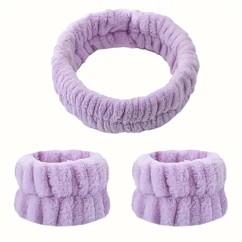 Banda para el cabello terciopelo y juego de pulseras.