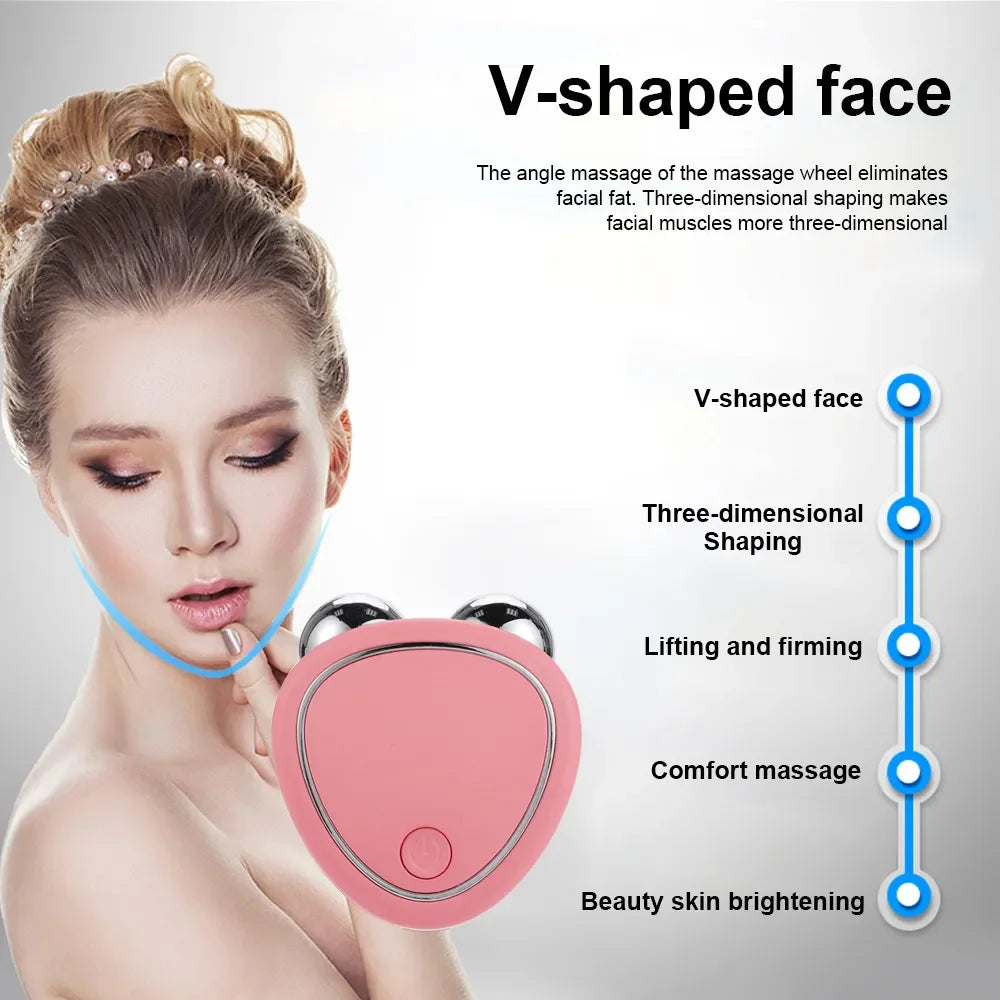 Masajeador Facial Eléctrico con Microcorriente y Vibración Sónica para Lifting Facial, Tensado de Piel y Masaje.